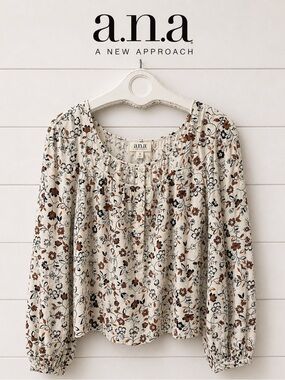 ANA floral peasant blouse, size S